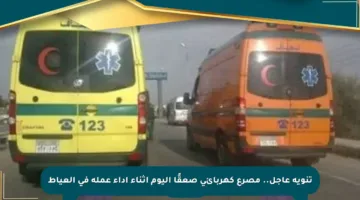 تنويه عاجل.. مصرع كهربائي صعقًا اليوم أثناء أداء عمله في العياط
